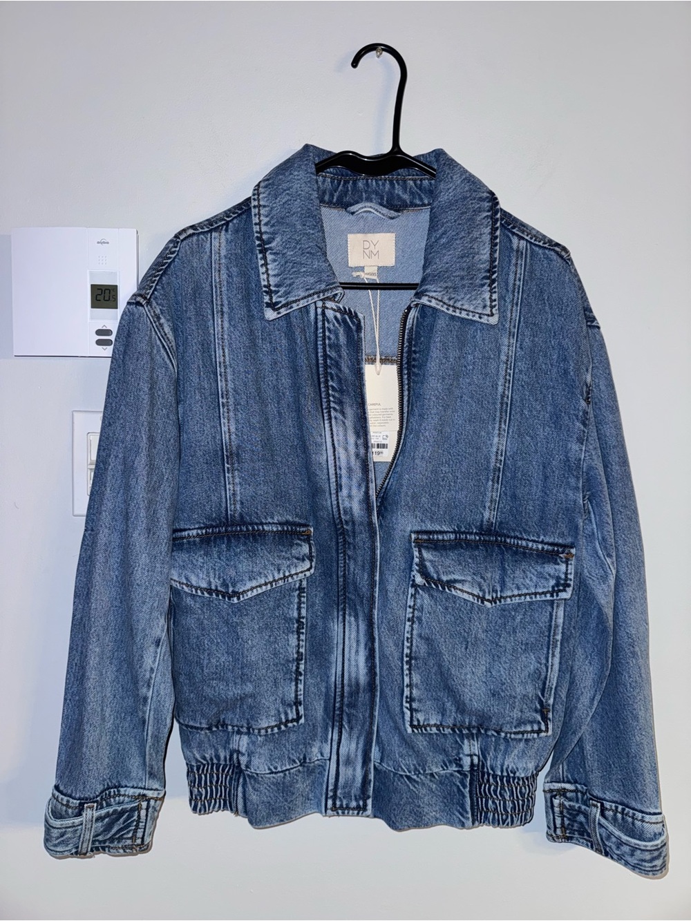 Dynamite Collared Blue Denim Zip-Front Jacket - Picture 2 of 7